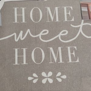 COPY - Home Sweet Home Heather Gray Pom Pom Trim Country Rustic Table Runner De…
